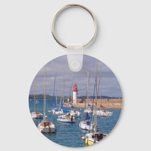 Port of Erquy in France Key Ring