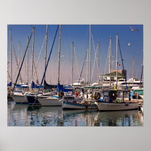 Port of Golfe Juan in France Poster