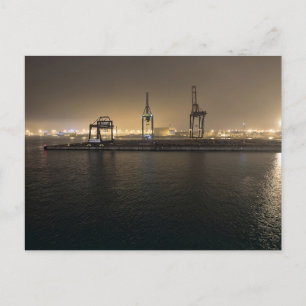Port of Hull at Night – Industrial Docklands Postcard