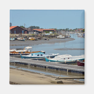 Port of La Teste de Buch in France Postcard Rectan Magnet