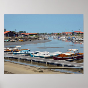 Port of La Teste de Buch in France Postcard Rectan Poster