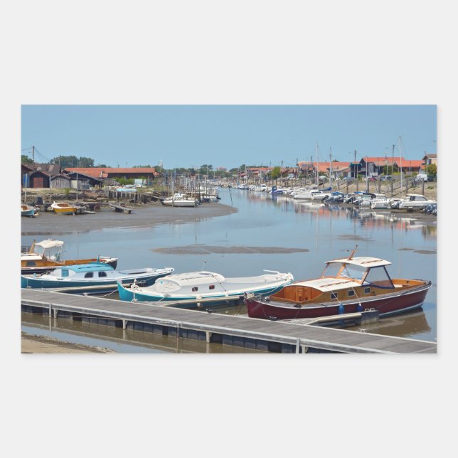 Port of La Teste de Buch in France Postcard Rectangular Sticker (Front)