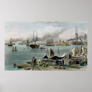 Port of New Orleans, engraved by D.G. Thompson Poster