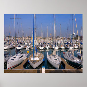 Port of Saint-Vaast-la-Hougue in France Poster