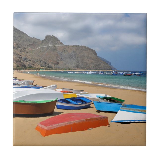 Port of San Andres at Tenerife Ceramic Tile (Front)