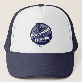 Port Orange Florida anchor swirl trucker hat