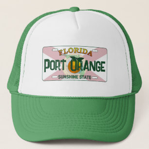 Port Orange Florida flag license plate hat
