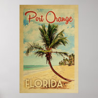 Port Orange Palm Tree Vintage Travel