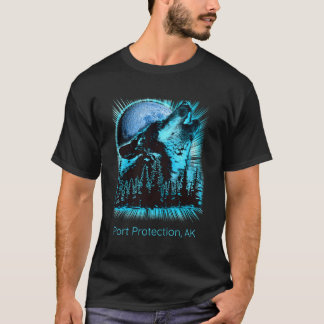 Port Protection Alaska Howling Wolf Moon Forest Na T-Shirt