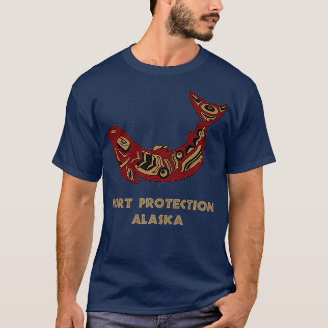 Port Protection Alaska Native American Salmon T-Shirt (Front)