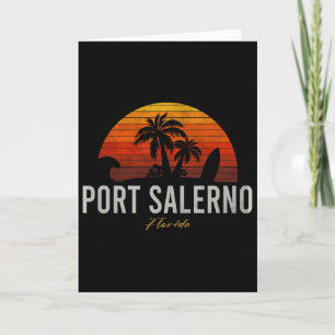 Port Salerno Florida Retro Surfer Vintage Beach  Card