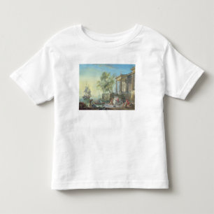 Port Scene with Setting Sun (oil on canvas) Toddler T-Shirt