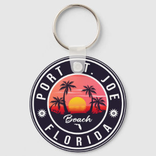 Port St. Joe Florida Retro Sunset Souvenir Key Ring