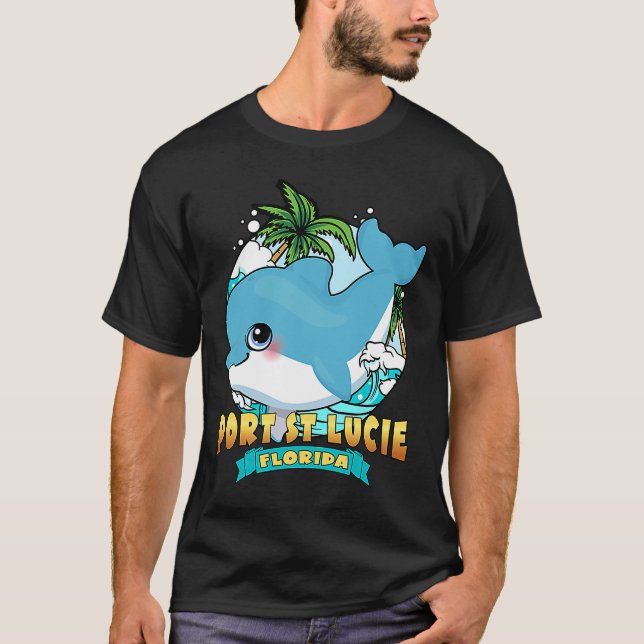 PORT ST LUCIE FLORIDA Cute Baby Dolphin Beach Souv T-Shirt (Front)