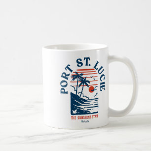 Port St. Lucie Florida Retro Surfer Vintage Beach  Coffee Mug