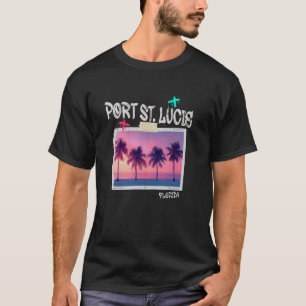 Port St. Lucie Florida Retro Surfer Vintage Beach T-Shirt