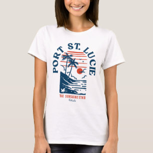 Port St. Lucie Florida Retro Surfer Vintage Beach T-Shirt
