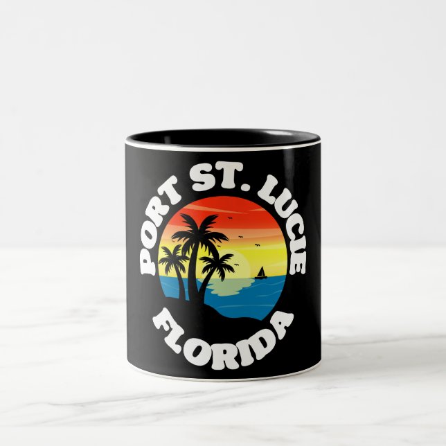 Port St. Lucie,Florida Two-Tone Coffee Mug (Center)