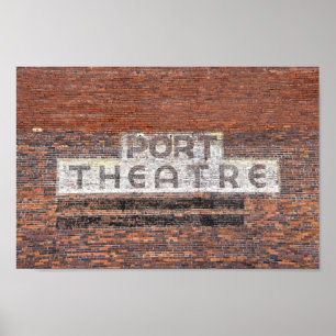 Port Theatre Sign, Port St. Joe, Florida Poster
