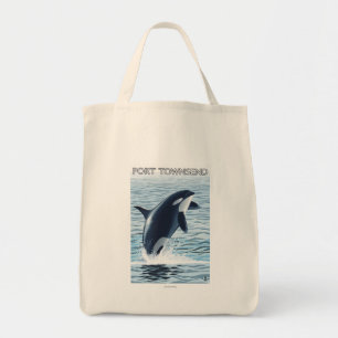Port Townsend, WashingtonOrca Jumping Tote Bag