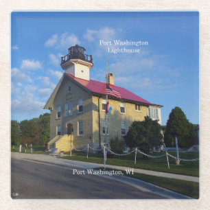 Port Washington Lighthouse glass coaster