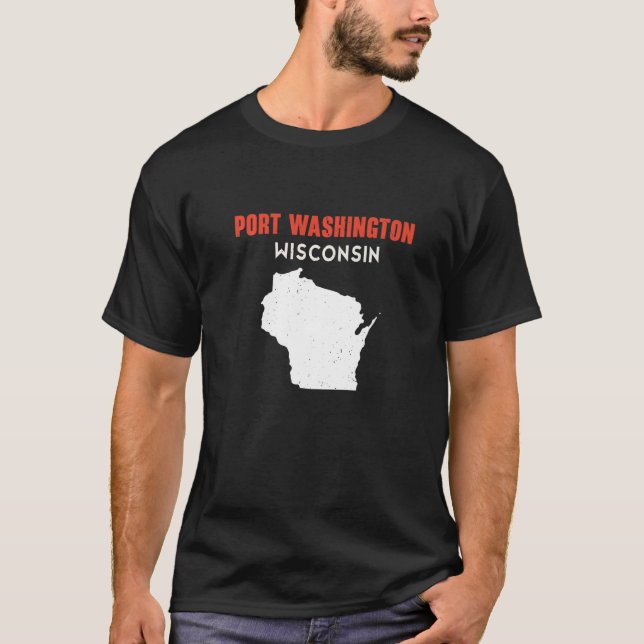 Port Washington USA State America Travel Montanan  T-Shirt (Front)