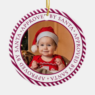 Port Wine Photo Santa's Nice List Member Christmas Ceramic Ornament