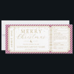 Port Wine Stripe Concert Ticket Gift Voucher Card<br><div class="desc">This fake Christmas concert gift voucher design features a stripe design. All of the text is fully editable. For more advanced customisation of this design,  simply select the "Customise It" button above.</div>