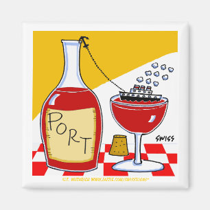 Port Wine Tasting Party Favour Cartoon Funny Magnet