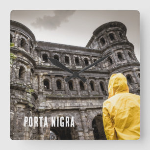 Porta Nigra in Trier Rhineland Palatinate Germany Square Wall Clock