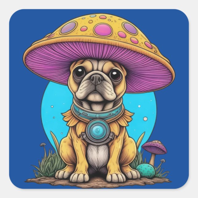 Portabella Pooch  Square Sticker (Front)