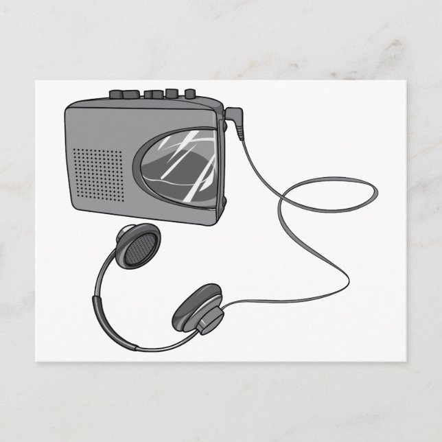 Portable Cassette Tape Player Postcard (Front)