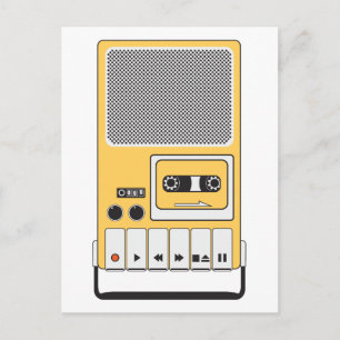 Portable Cassette Tape Recorder Postcard