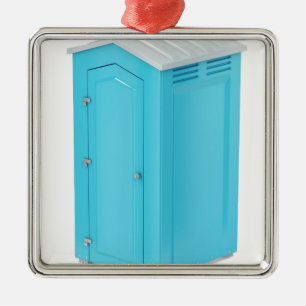 Portable chemical toilet metal ornament