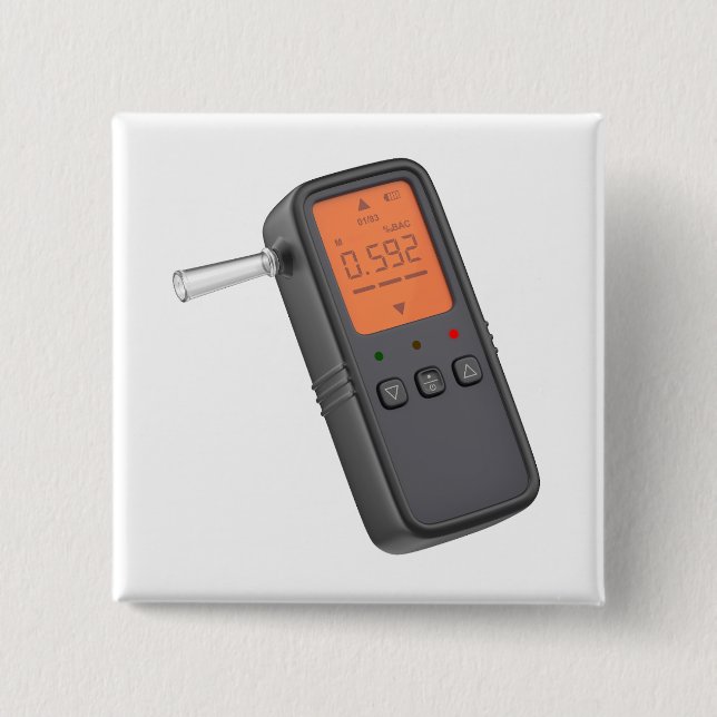 Portable digital breathalyzer 15 cm square badge (Front)