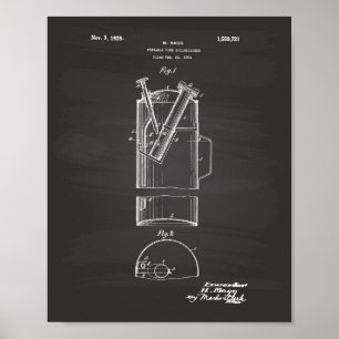 Portable Fire Extinguisher 1925 - Chalkboard Poster