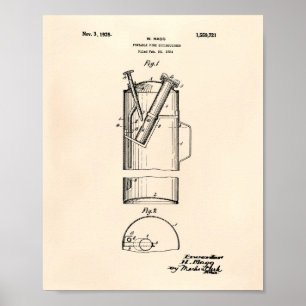 Portable Fire Extinguisher 1925 - Old Peper Poster