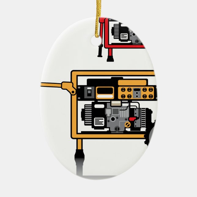 Portable Generator vector Ceramic Tree Decoration (Front)