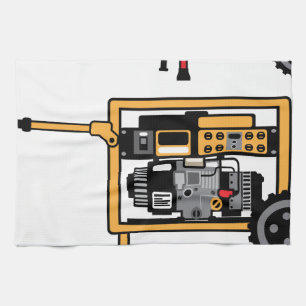 Portable Generator vector Tea Towel