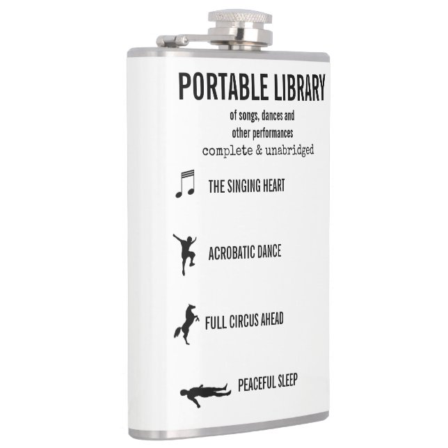 Portable Library Of Performances funny Hip Flask (Right)