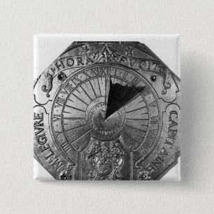 Portable Sundial, from Sierk Castle 1756 15 Cm Square Badge