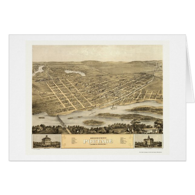 Portage, WI Panoramic Map - 1868 (Front Horizontal)