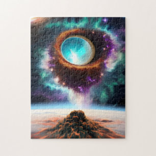 Portal erupts from another dimensional time space jigsaw puzzle