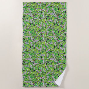 Portal Gun Pattern Beach Towel