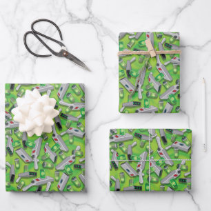 Portal Gun Pattern Wrapping Paper Sheet