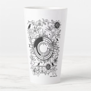 Portal of Ravens and Exotic Blooms Latte Mug