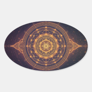 Portal of the Infinite Light – A Sacred Mandala Oval Sticker
