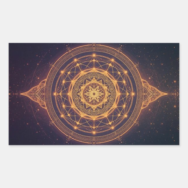 Portal of the Infinite Light – A Sacred Mandala Rectangular Sticker (Front)