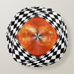 Portal to the Sun by Kenneth Yoncich Round Cushion