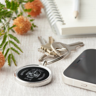 Porte-Clé deluxe métal Québec skull biker Key Ring